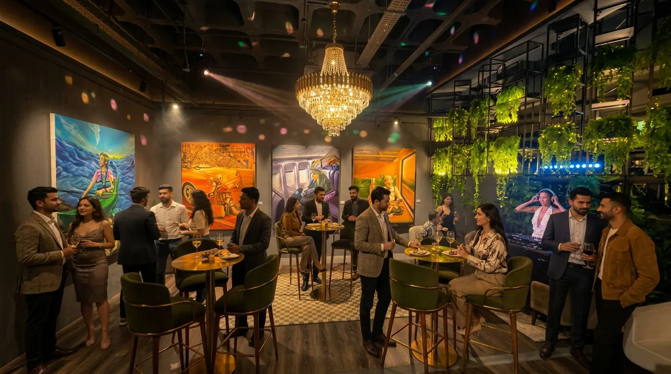 Guests sharing an evening in the Eden Room