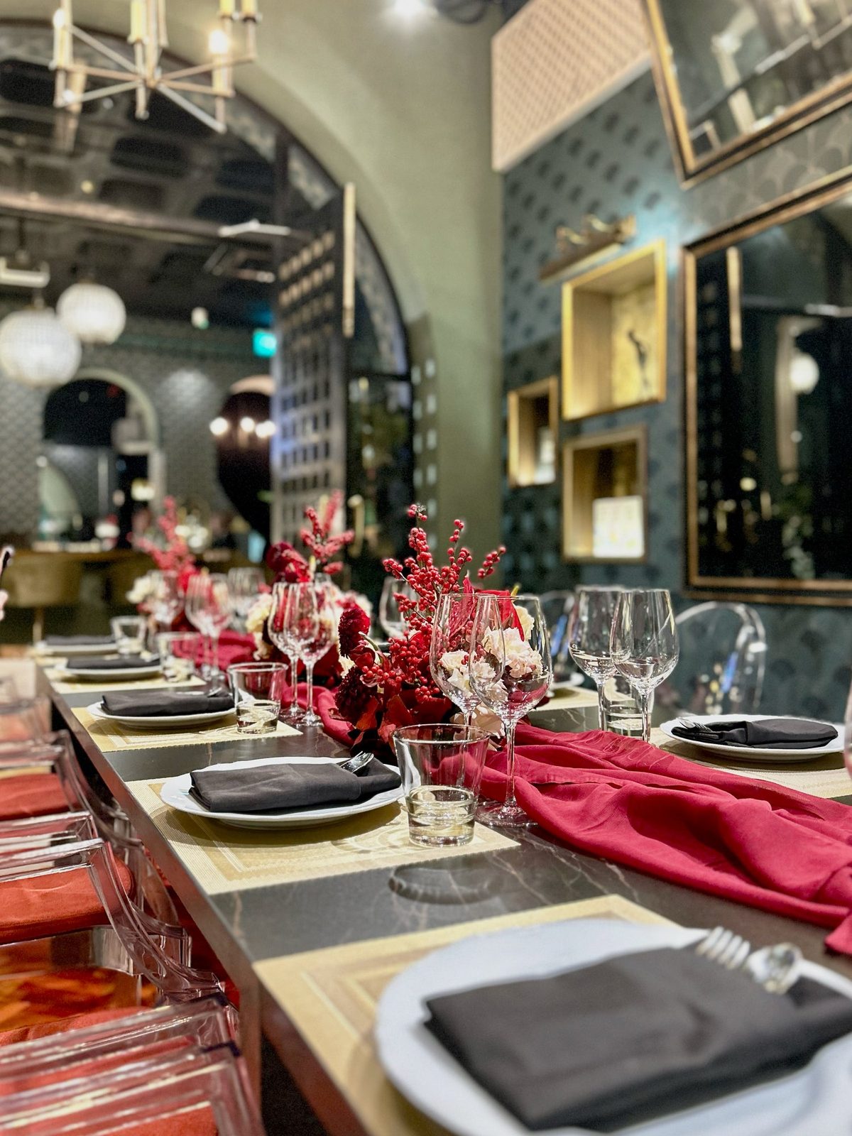 An intimate private dining space at Pacific Club Singapore